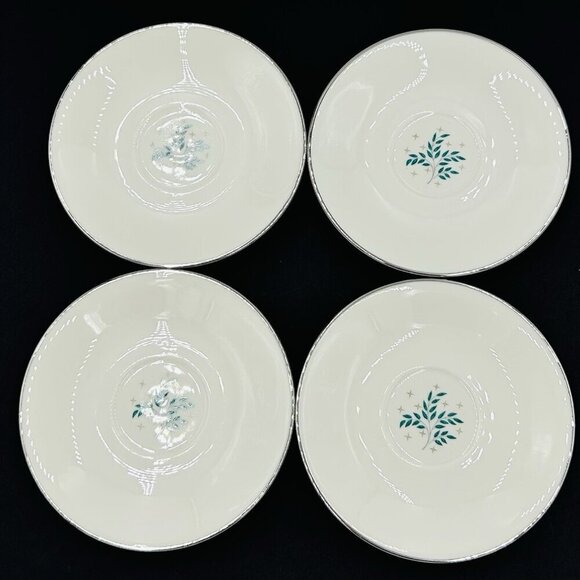Syracuse China Lyric 5 7/8" Saucer Vintage MCM Made in USA Set of 4 - Picture 1 of 13